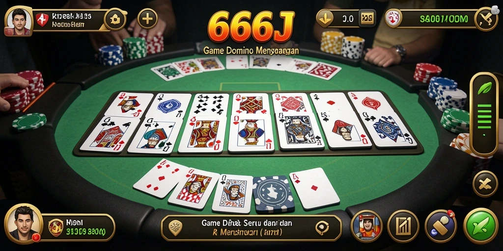 Tampilan gameplay seru dari permainan Domino 666J.