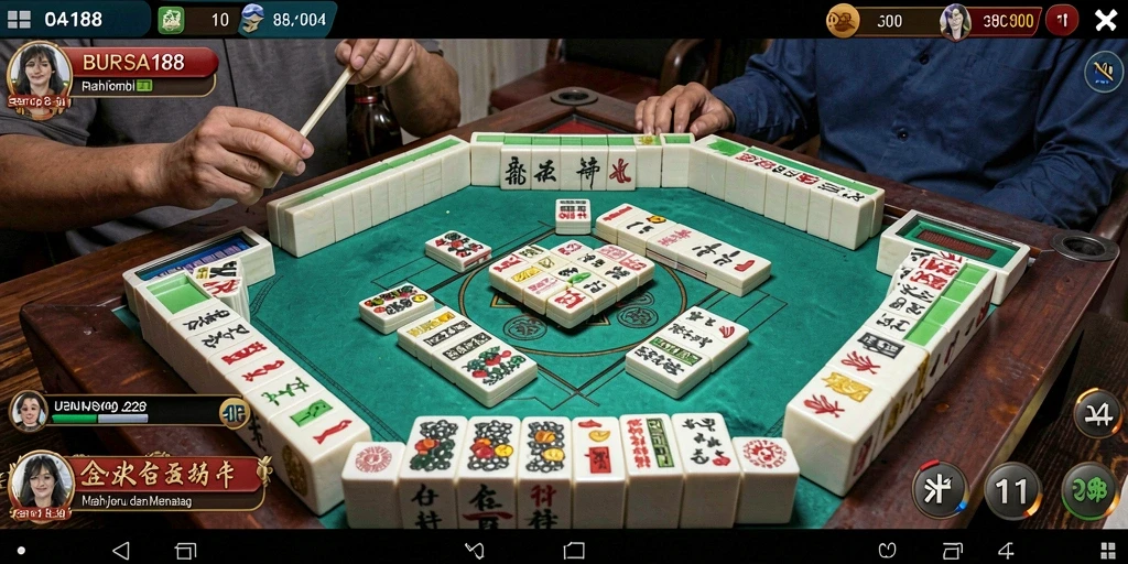 Tangkapan layar BURSA188 menampilkan serunya bermain Mahjong.