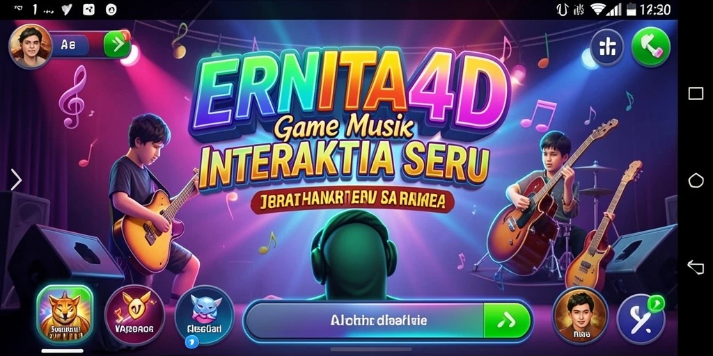 Tampilan gameplay interaktif ERNITA4D yang penuh warna.