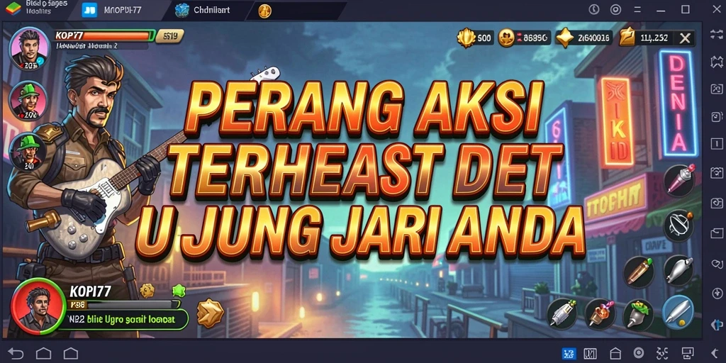 Screenshot gameplay KOPI77 dengan aksi pertarungan yang mendebarkan.