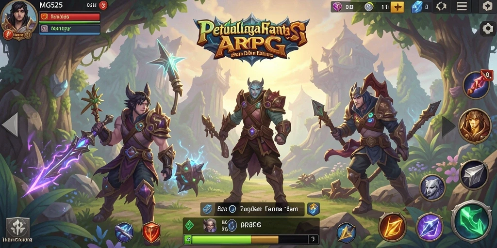 Tampilan antarmuka gameplay yang seru dan penuh aksi ARPG.