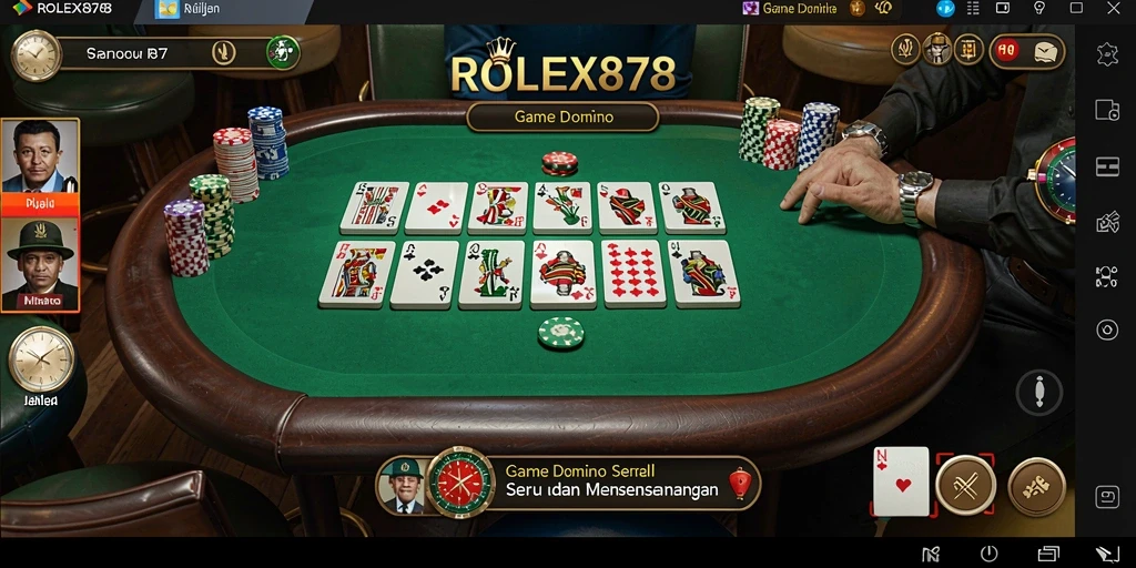 Tampilan menarik dari gameplay Domino di ROLEX878.