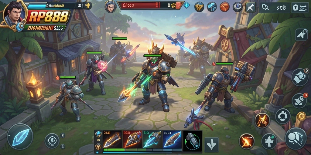 Gameplay RP888 yang menantang dengan strategi mendalam.