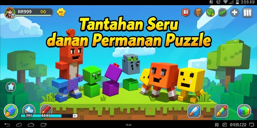 Tangkapan layar utama menunjukkan aksi permainan Puzzle dari RR999.