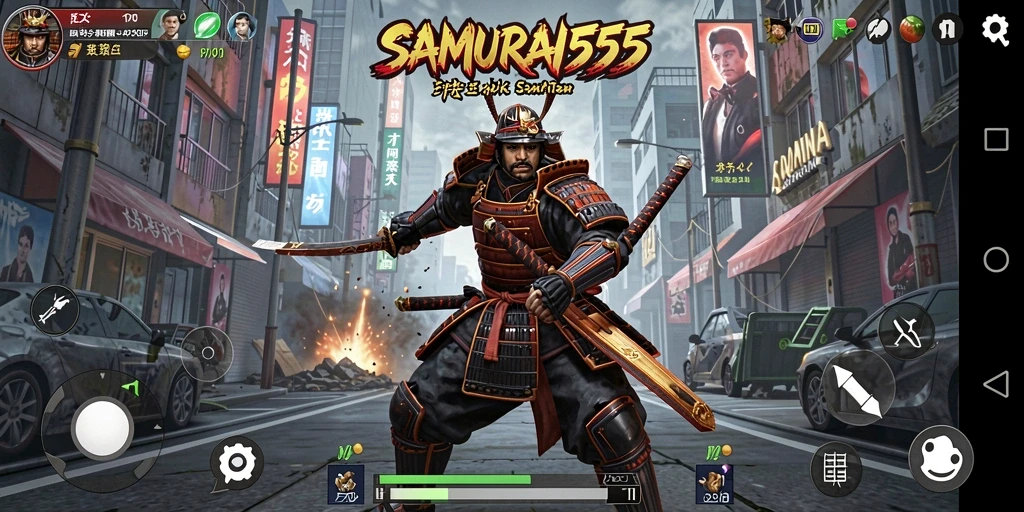 Tampilan aksi pertarungan mendebarkan dalam SAMURAI555.