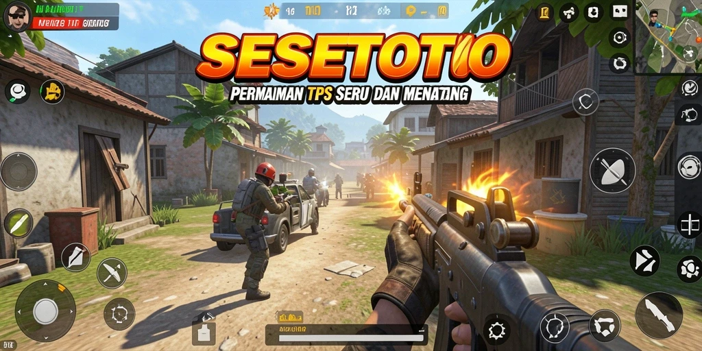 Tangkapan layar SESETOTO menampilkan aksi pertempuran TPS yang intens.
