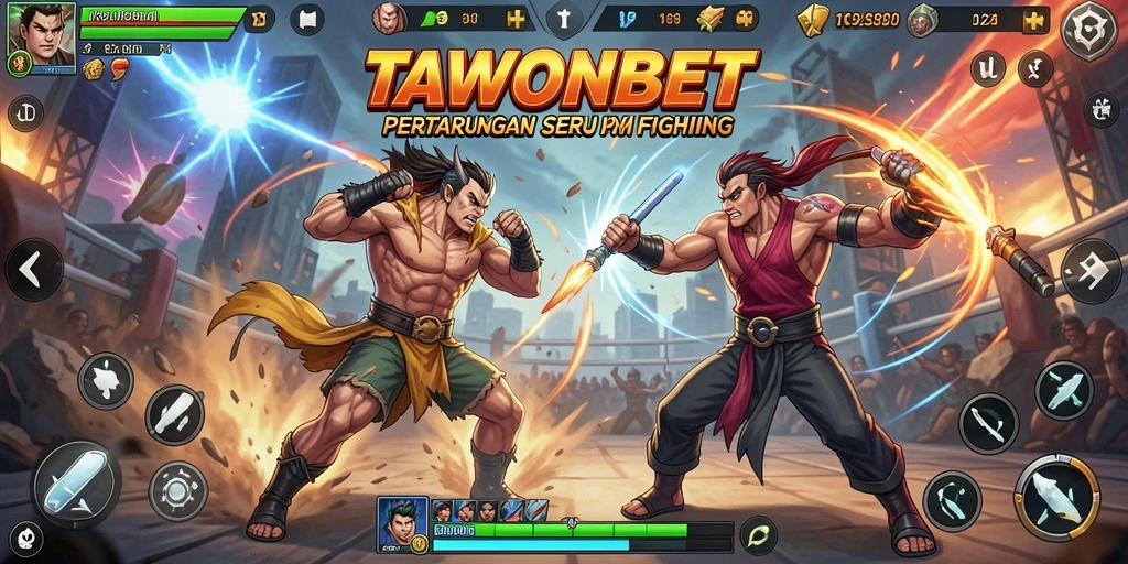 Screenshot TAWONBET menampilkan momen pertarungan yang mendebarkan.