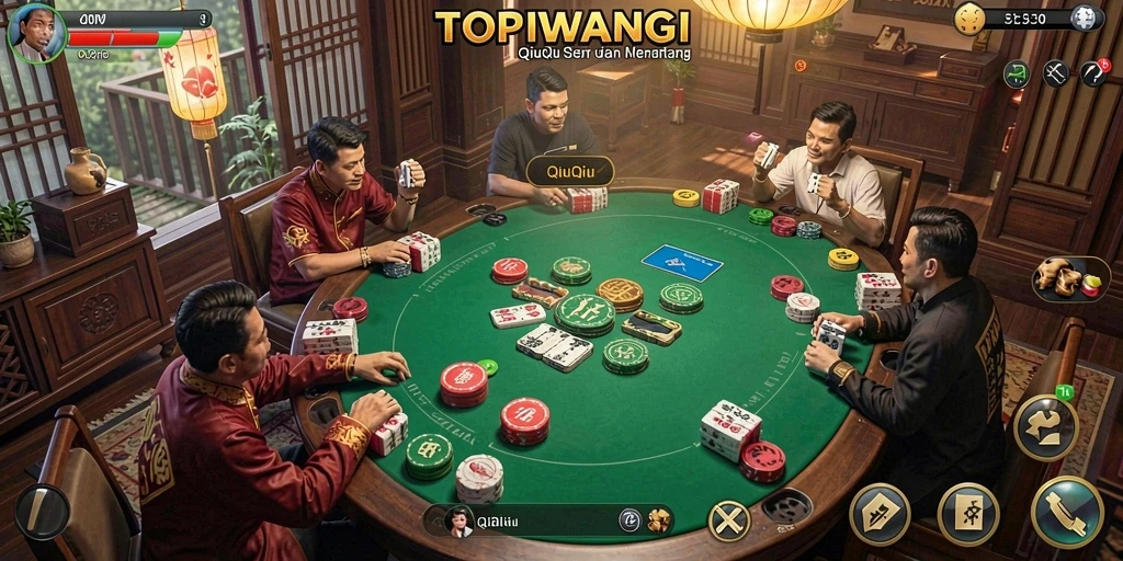 Tampilan gameplay seru QiuQiu di <strong>TOPIWANGI</strong>.