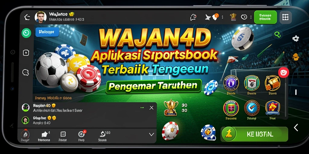 Tampilan dinamis dari gameplay WAJAN4D yang menampilkan taruhan olahraga.